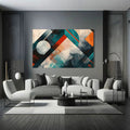 Toiledart Tableau abstrait aquarelle géométrique Toile