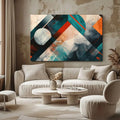 Toiledart Tableau abstrait aquarelle géométrique Toile