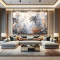 Toiledart Tableau abstrait aquarelle parc floral Toile