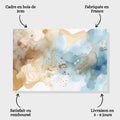 Toiledart Tableau abstrait beige blanc et bleu Toile