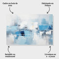 Toiledart Tableau abstrait bleu et blanc Toile
