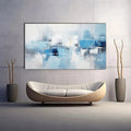 Toiledart Tableau abstrait bleu et blanc Toile