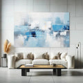 Toiledart Tableau abstrait bleu et blanc Toile