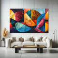 Toiledart Tableau abstrait coloré géométrique artistique Toile