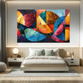 Toiledart Tableau abstrait coloré géométrique artistique Toile