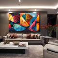 Toiledart Tableau abstrait coloré géométrique artistique Toile