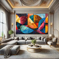 Toiledart Tableau abstrait coloré géométrique artistique Toile