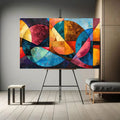 Toiledart Tableau abstrait coloré géométrique artistique Toile