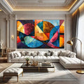 Toiledart Tableau abstrait coloré géométrique artistique Toile