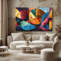 Toiledart Tableau abstrait coloré géométrique artistique Toile