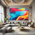 Toiledart Tableau abstrait coloré grand format Toile 40x20