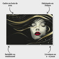 Toiledart Tableau abstrait femme luxueuse sur fond noir Toile