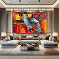 Toiledart Tableau abstrait guitariste Toile