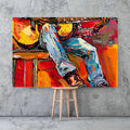 Toiledart Tableau abstrait guitariste Toile