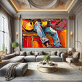 Toiledart Tableau abstrait guitariste Toile