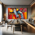 Toiledart Tableau abstrait guitariste Toile