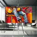 Toiledart Tableau abstrait guitariste Toile