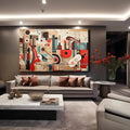 Toiledart Tableau abstrait instruments de musique Toile