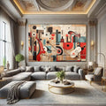 Toiledart Tableau abstrait instruments de musique Toile