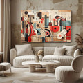 Toiledart Tableau abstrait instruments de musique Toile