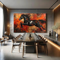 Toiledart Tableau peinture abstraite cheval noir Toile