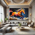 Toiledart Tableau peinture abstraite cheval Toile