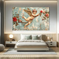 Toiledart Tableau peinture ange avec les roses Toile