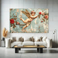 Toiledart Tableau peinture ange avec les roses Toile