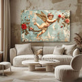 Toiledart Tableau peinture ange avec les roses Toile