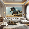 Toiledart Tableau peinture cheval de course Toile