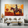 Toiledart Tableau peinture Cheval et Cavalier Toile