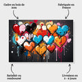 Toiledart Tableau peinture coeurs au style graffiti Toile