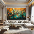 Toiledart Tableau peinture colorée lianes fleuries Toile