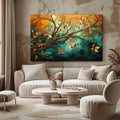 Toiledart Tableau peinture colorée lianes fleuries Toile