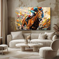 Toiledart Tableau peinture jockey Toile