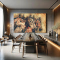 Toiledart Tableau peinture têtes de chevaux Toile