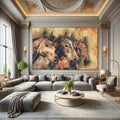 Toiledart Tableau peinture têtes de chevaux Toile
