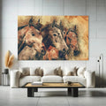 Toiledart Tableau peinture têtes de chevaux Toile
