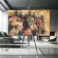 Toiledart Tableau peinture têtes de chevaux Toile