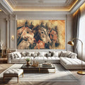 Toiledart Tableau peinture têtes de chevaux Toile