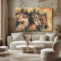 Toiledart Tableau peinture têtes de chevaux Toile
