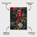 Toiledart Tableau perroquet rouge et bleu sur une branche Toile