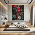 Toiledart Tableau perroquet rouge et bleu sur une branche Toile