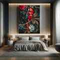 Toiledart Tableau perroquet rouge et bleu sur une branche Toile