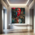 Toiledart Tableau perroquet rouge et bleu sur une branche Toile