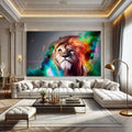Toiledart Tableau pop lion mystique et coloré Toile