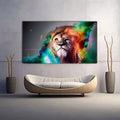 Toiledart Tableau pop lion mystique et coloré Toile