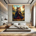 Toiledart Tableau portrait Chat moine Toile
