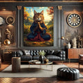 Toiledart Tableau portrait Chat moine Toile