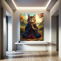 Toiledart Tableau portrait Chat moine Toile